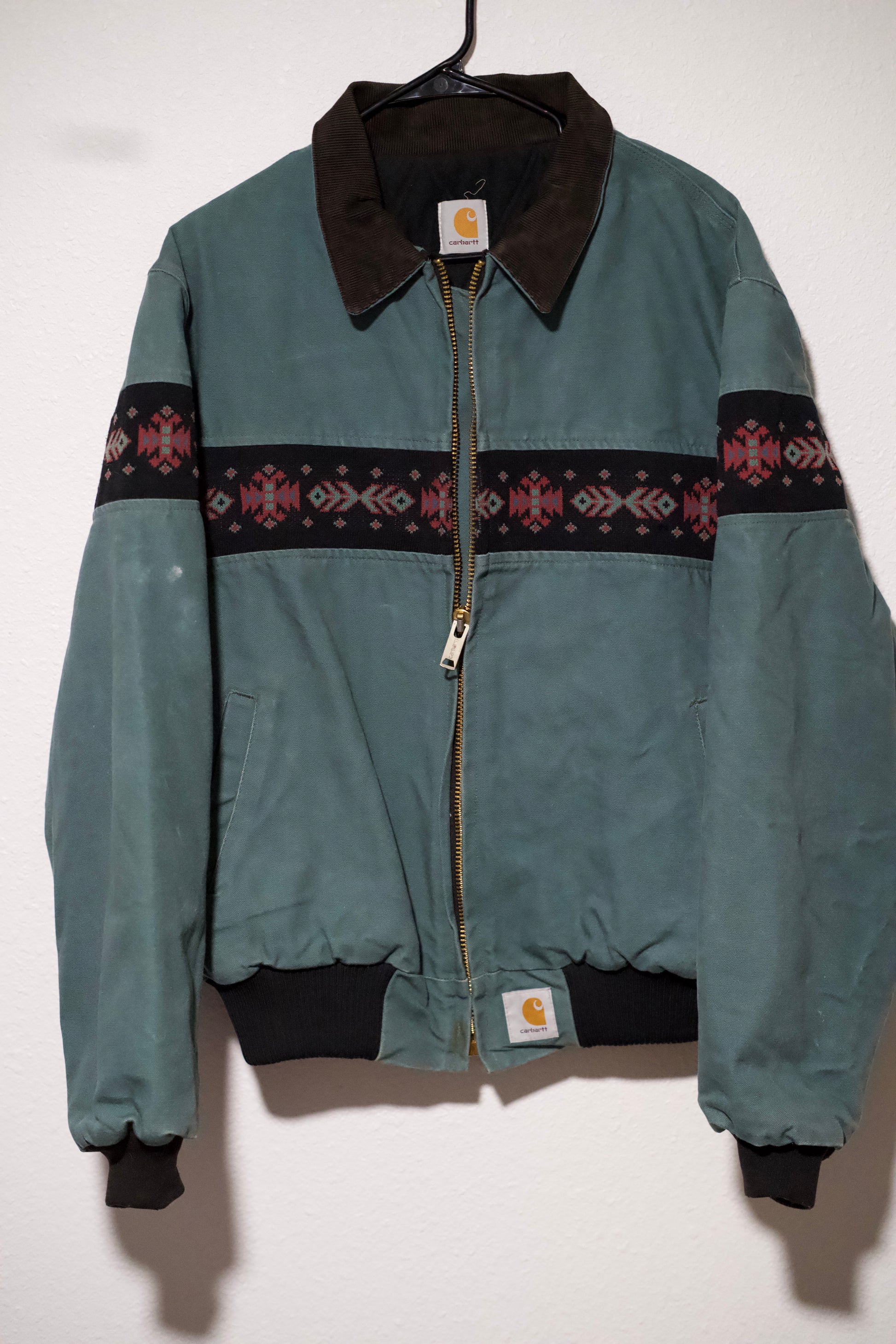 90s Spruce Green Aztec Carhartt Jacket